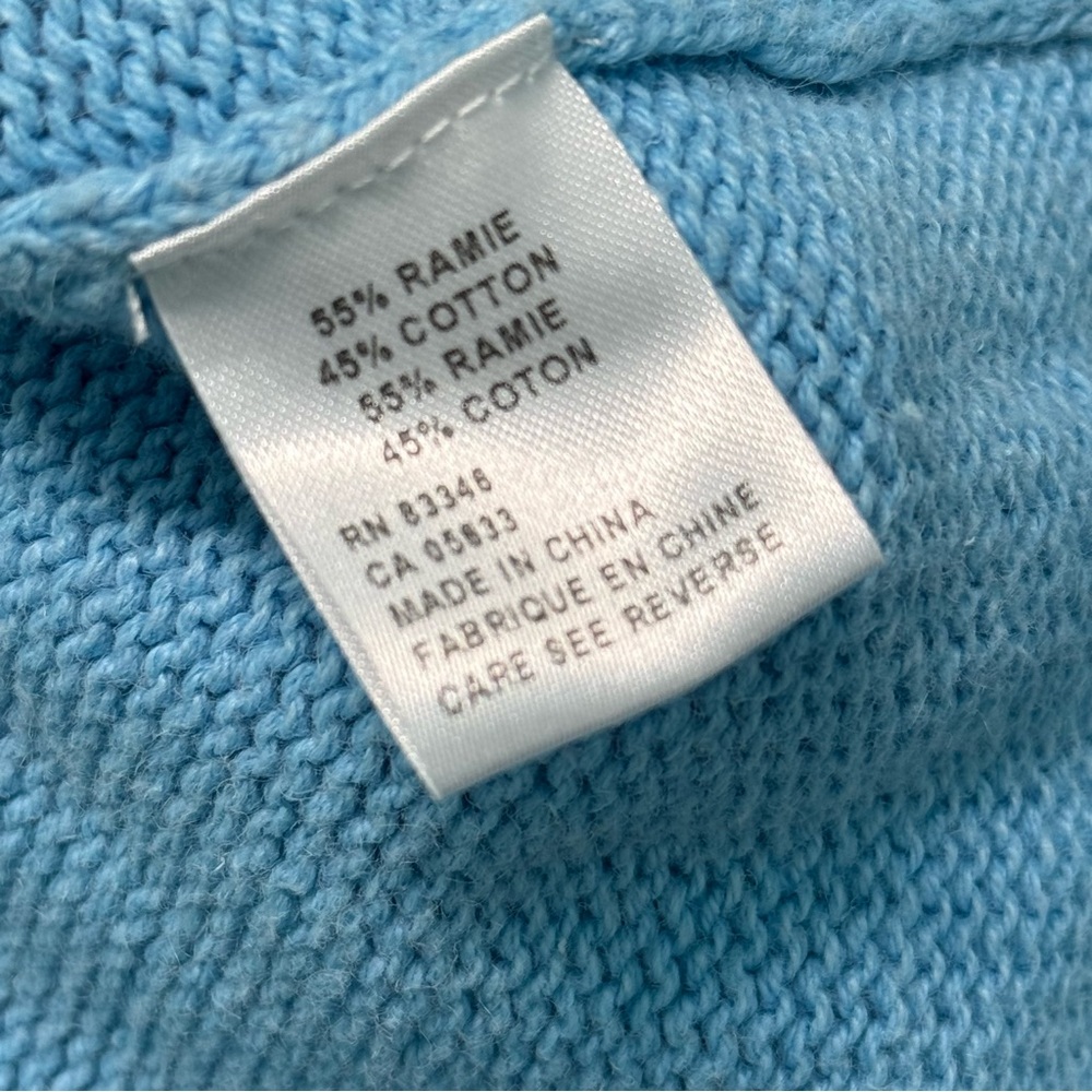 PBJ Blues Ramie Cotton Sweater Cardigan Dress M Light Blue Button Front - Picture 10 of 14